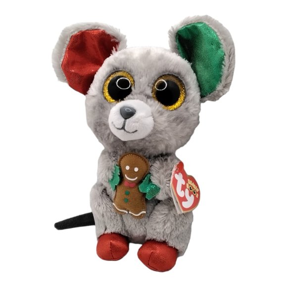 Retired TySilk Beanie Boos Mac Christmas Mouse With Tags - Like New Condition - Picture 3 of 8